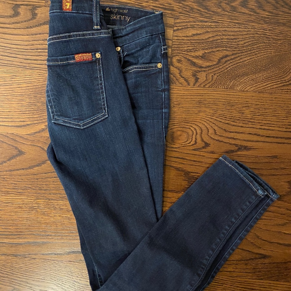 7 high waist skinny jeans size 25